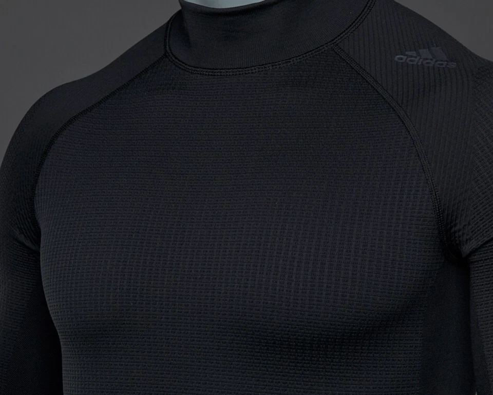 Adidas Techfit ClimaHeat Long Sleeve Mock Base Layer / BNWT / Black / RRP £60 - Image 3 of 4