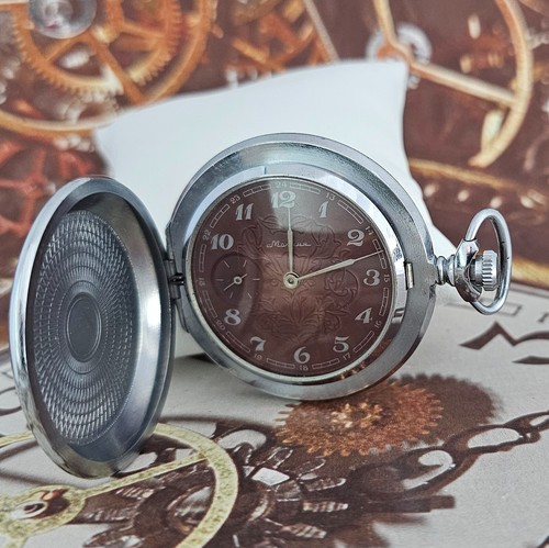 Vintage Pocket Watch USSR MOLNIJA DECORATIVE ORNAMENT RARE SOVIET Watch 3602 - Picture 6 of 18