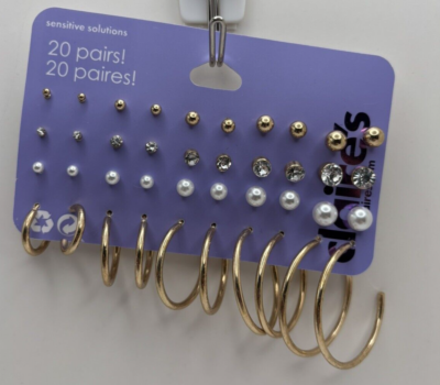 Claire's Pearl Hoop Earrings Claire's Large Classic Hoop