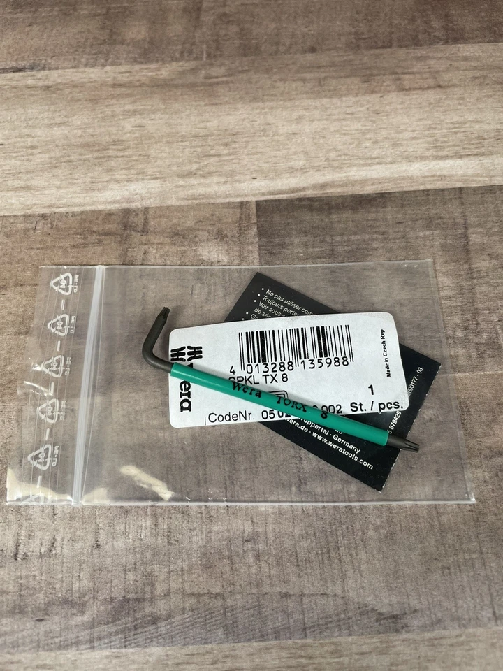 Wera TORX 967 SPKL TORX BO L-Key, BlackLaser, Ballpoint TORX Key TX 8 x 76mm - Image 2 of 3