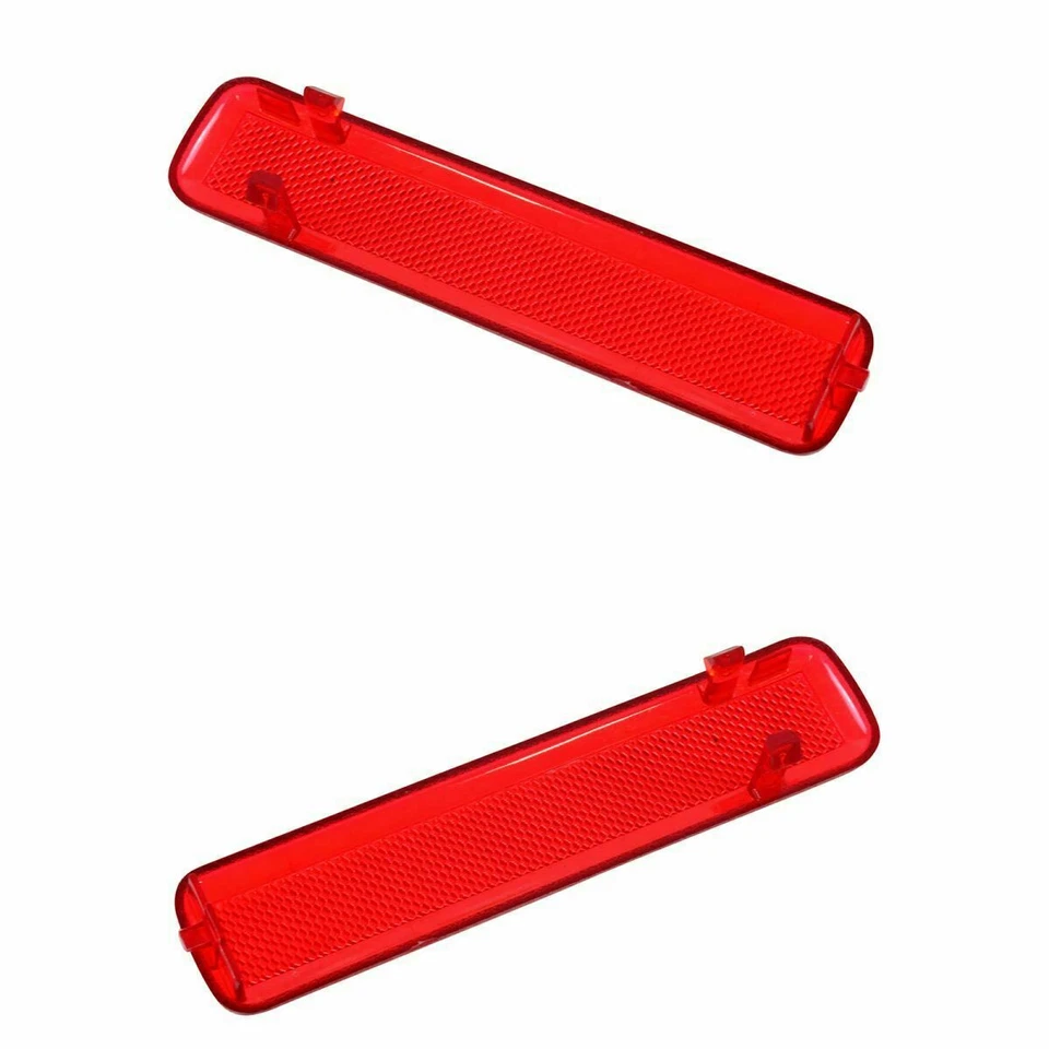 Panel de puerta trasera rojo juego de lentes de luz de cortesía izquierda y derecha para 03-06 Chevy GMC Cadillac Foto 3 de 4