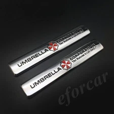 2pcs Metal Resident Evil Umbrella Car Fender Emblem Trunk Badge Decal Stickers