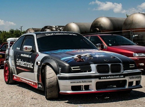 BMW E36 Coupe Compact Fender Flares Wheel Arches Wide Body Kit SET OF 4PCS ABS - 第 7/7 張圖片
