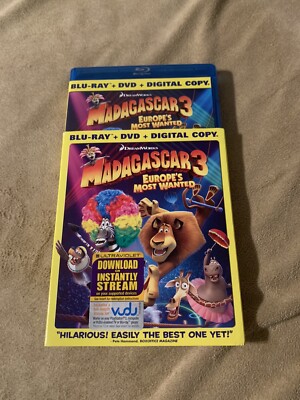 Madagascar 3: Europe's Most Wanted (Blu-ray/DVD, 2012) w/Slipcover