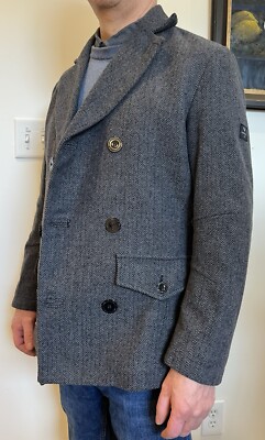 FIRETRAP Men Wool Jacket Car Coat Sz M