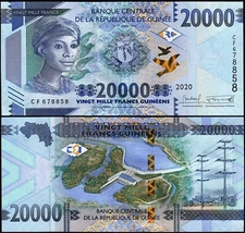 Guinea 20000 Francs 2020, UNC, P-50c, New Date