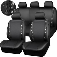 Juego completo de fundas para asientos de coche con diamantes de imitaci n y cue