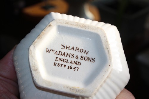 Vintage Wm Adams Ironstone Sharon Sugar & Creamer Brown Shamrocks Transferware - Picture 5 of 5