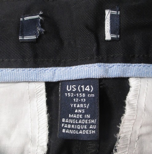 LANDS END Black Plain School Uniforms Chino Pants Boys 14 Inseam 27" NEW - Picture 7 of 7