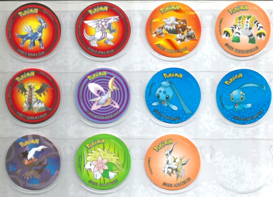 TAZOS POKEMON 4 SINNOH Complete Set 109/109 PERU 2019 Taps Pogs Flips