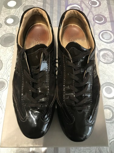 Sneaker 283 maxi H222 Hogan in vernice dettagli in pelle velluto