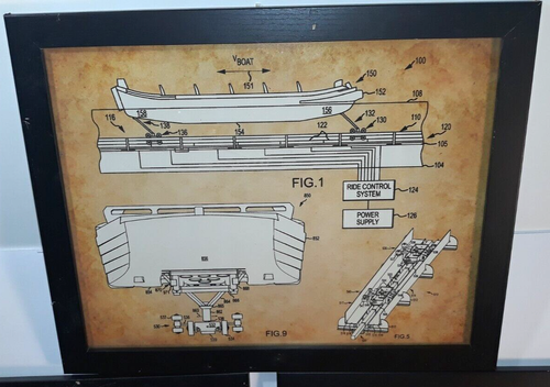 Walt Disney Framed US Patent Art Print Cinderella Castle Mickey Mouse SM Boat - 第 4/12 張圖片