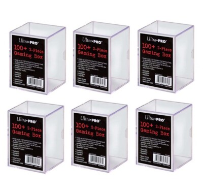 Ultra Pro 100+ Card Gaming Box - 2-Piece Slide Box, Holds Sleeved Cards, Clear, For TCG & Collectible Cards