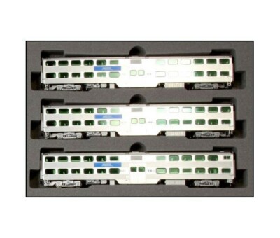 Kato N Scale ~ Bi-Level Chicago Metra Commuter Train 3-Car