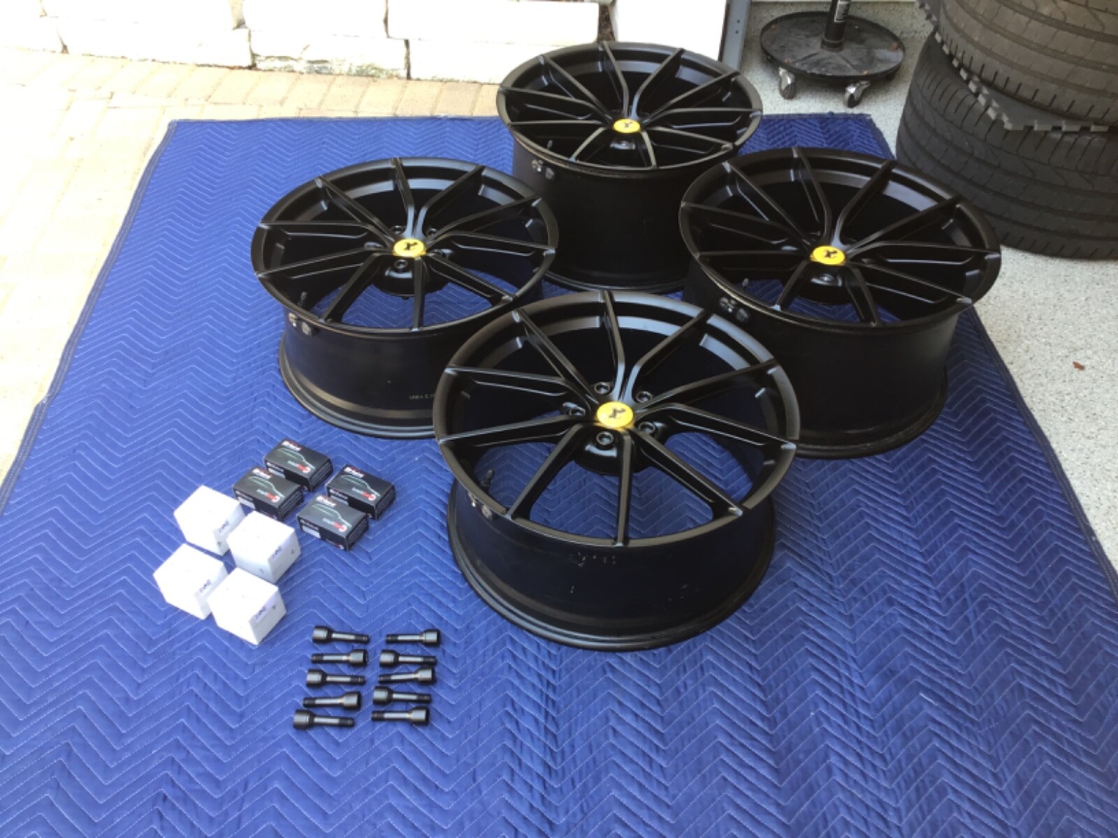 Ferrari 488 Pista Coupe OEM 20” Forged Wheel Set in Satin Black- Mint
