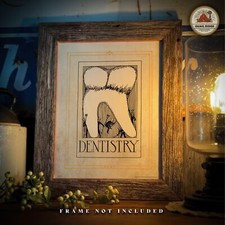 Vintage Dentist Art Print Tooth Dental School Office Decor Artwork Dentist Gift