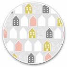 2 x Vinyl Stickers 30cm - Cute Nordic Pattern with Houses Cool Gift #21421