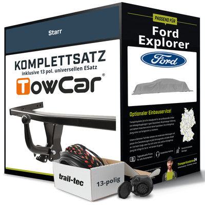 Für FORD Explorer U6_ Anhängerkupplung starr +eSatz 13pol uni. 07.2019-jetzt NEU