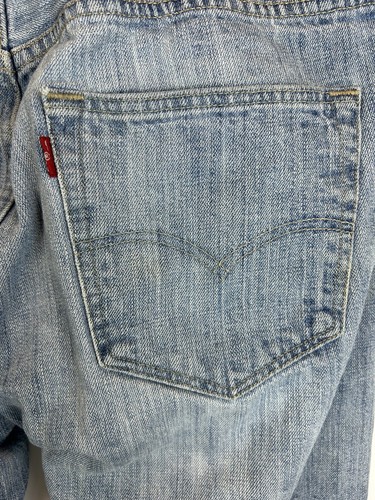 Jeans Vintage Levis 501 Uomo 36x30 Bottoni Fly Denim Lavaggio Leggero Rosso Tab Macchie Leggi - Foto 6 di 14