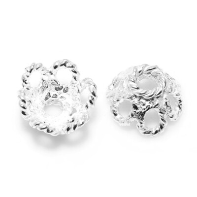 30 Piezas 10mm Cobre Sólido Bali Cuenta Oxidado Plata de Ley Chapado rh-934