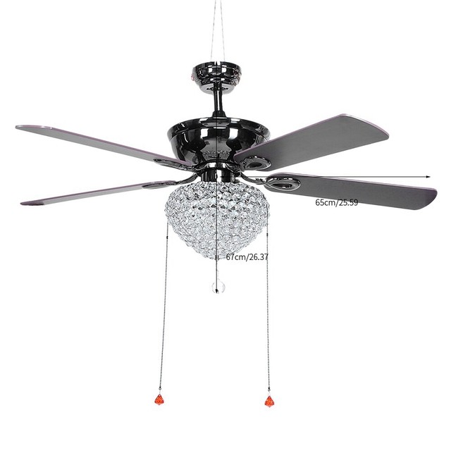 52 Ac220v Blades Ceiling Fan Led Light Lamp With Pull Switch Home