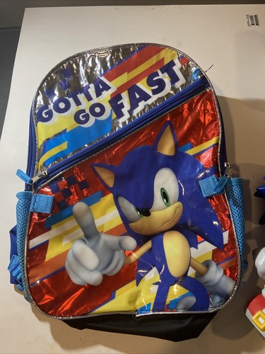 Sonic The Hedgehog Gotta Go Fast Backpack+ Sonic Figure!! - Picture 2 of 10