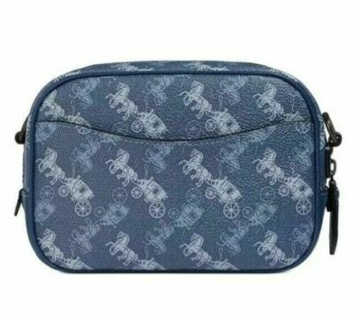 Coach Horse and Carriage Coated Canvas Camera Bag Blue True Blue