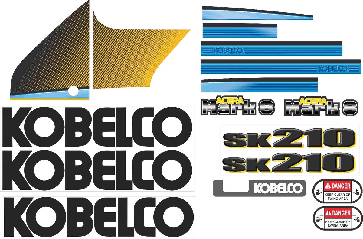 Kobelco SK210LC Mark 8 Excavator Decal Kit - very high quality