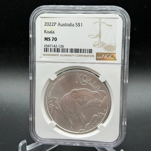 2022P Australia $1 Koala Silver Dollar NGC MS70