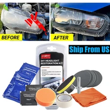 Heavy Duty Headlight Restoration Kit Car Lens Lamp Cleaner Sanding Repair Tools.