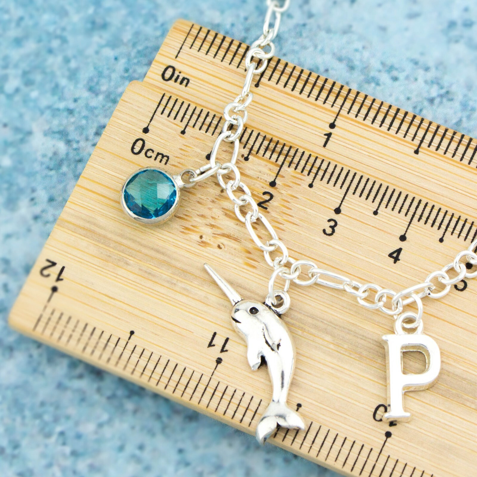 Narwhal Bracelet, Personalised Gift, Ocean Jewellery, Cute Beach Charm Bracelet