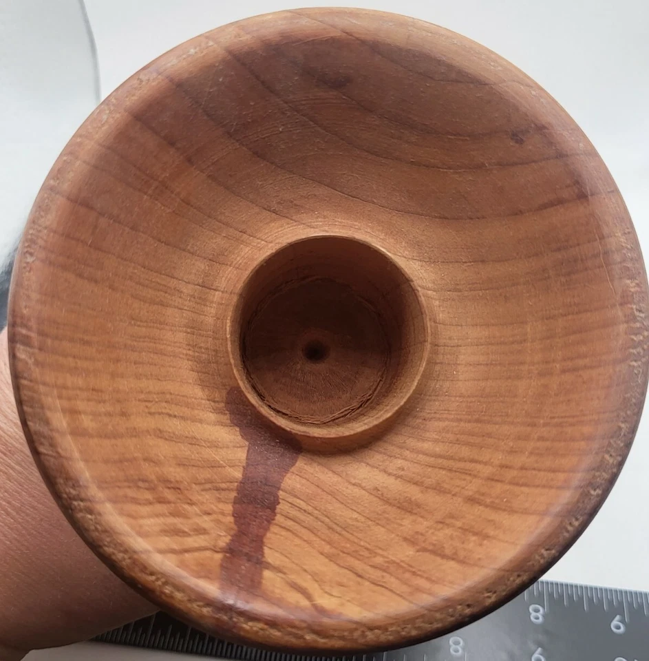 Rustic wood candle holder - Image 4 of 4