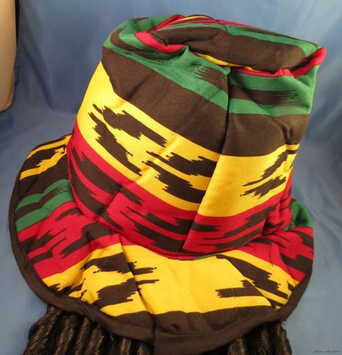 RASTA DREADLOCK DREADS HAT Dread lock TOPHAT Rastafarian Reggae Ska pony tail - Picture 4 of 4