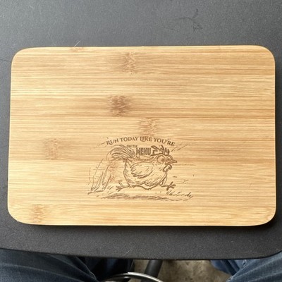 J.K. Adams Bamboo Cutting Board, Medium Rectangle Rooster Engraved, Hand Wash