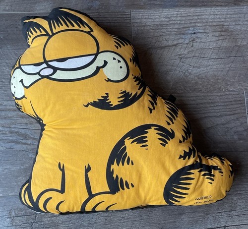 Rare Vintage Garfield Throw Pillow Plush - 12” x 12” Size, No Tears - Jim Davis