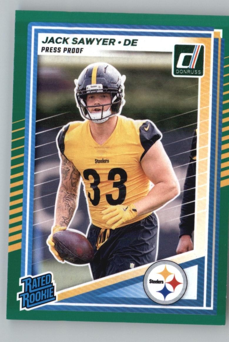 Jack Sawyer RC 2025 Donruss Green Press Proof Pittsburgh Steelers #390