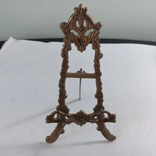 Vintage Ornate Brass Desk Top/Mantle 8 1/2" Easel/Bookstand