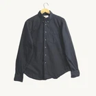 Naked & Famous Denim Easy Shirt Mens Large Black Solid Flannel Made in Canada