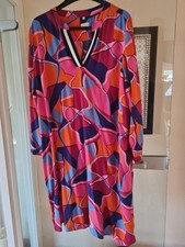 Milano Italy Kleid Gr.48 mulicolor Damen Blau Pink Rosa Orange 