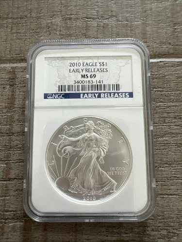 2010 American Silver Eagle NGC MS69 1 oz .999 Fine Silver Coin Early Releases