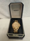 Vintage Seiko Kinetic Sport 100 Gold Tone-100 Meters Water Resistance