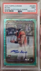 2024 Topps Chrome Bo Nix #RA-BNI Rookie Auto Aqua Sonar Refractor /199 - PSA 9