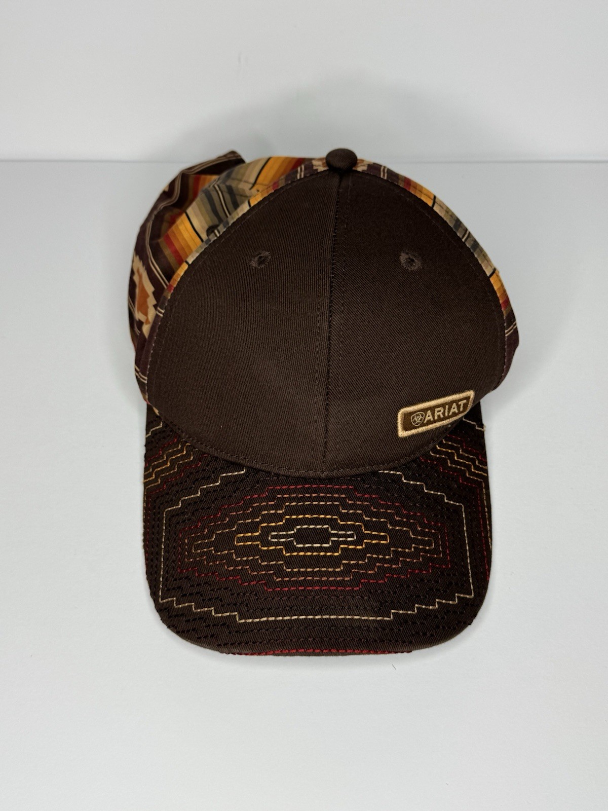 Ariat Western Brown Aztec Pattern Adjustable Hat … - image 2