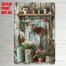 Vintage Garden Metal Sign Rustic Floral Aluminum Sign 8x12 Funny Decor