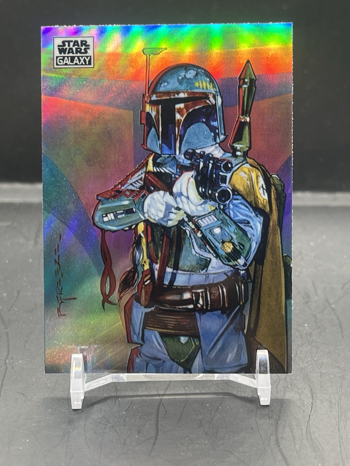 2021 Topps Star Wars Chrome Galaxy Refractor A Dangerous Boba Fett