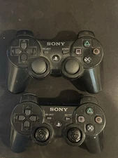 Sony PlayStation 3 Controllers Lot of 2 DualShock 3 Wireless Black CECHZC2U PS3
