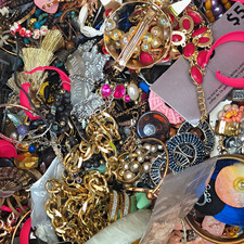 By The Pound- Mystery Mixed Lot  Costume Jewelry Most Wearable Craft Resale. 
