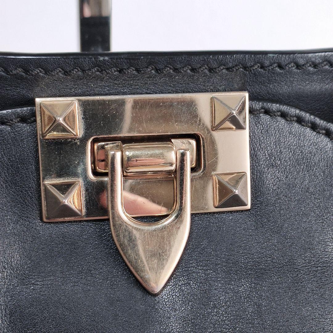 Valentino Garavani Black 2Way Shoulder Bag with Studs, Excellent Used Condition thumbnail 6