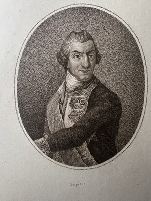 Sir Charles Saunders-R. Shipster after R. Brompton-18th Navy Stippling Engraving