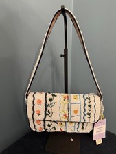 NWT White Floral Viral Beaded Bag With Peach ...